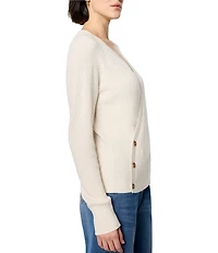 NIC + ZOE Shaker Stitch Knit V-Neck Long Sleeve Wrap Sweater