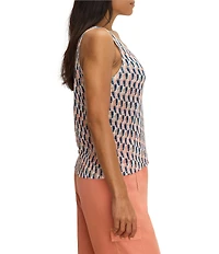 NIC + ZOE Sideways Geometric Print V-Neck Sleeveless Tank