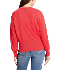 NIC + ZOE Snap It Pure Cotton Round Neck Long Sleeve Cardigan