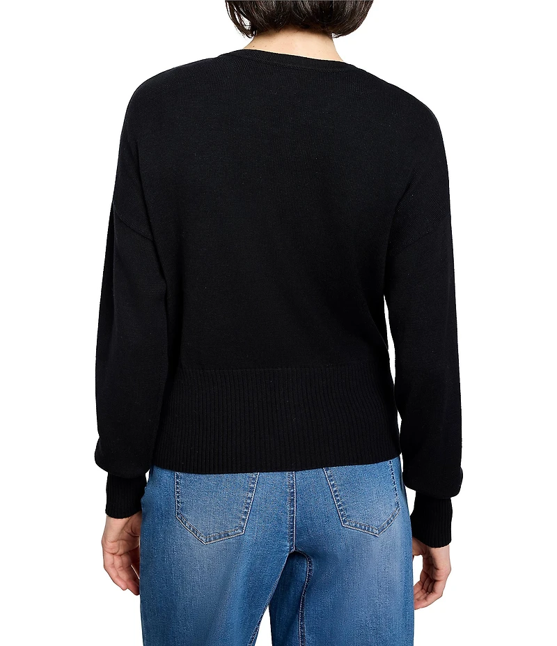 NIC + ZOE Snap It Pure Cotton Round Neck Long Sleeve Cardigan