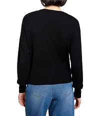 NIC + ZOE Snap It Pure Cotton Round Neck Long Sleeve Cardigan
