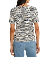 NIC + ZOE Spacedye Tuck Stitch Round Neck Short Sleeve Tee