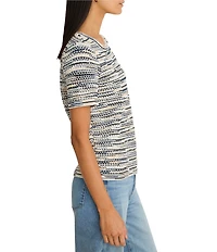 NIC + ZOE Spacedye Tuck Stitch Round Neck Short Sleeve Tee