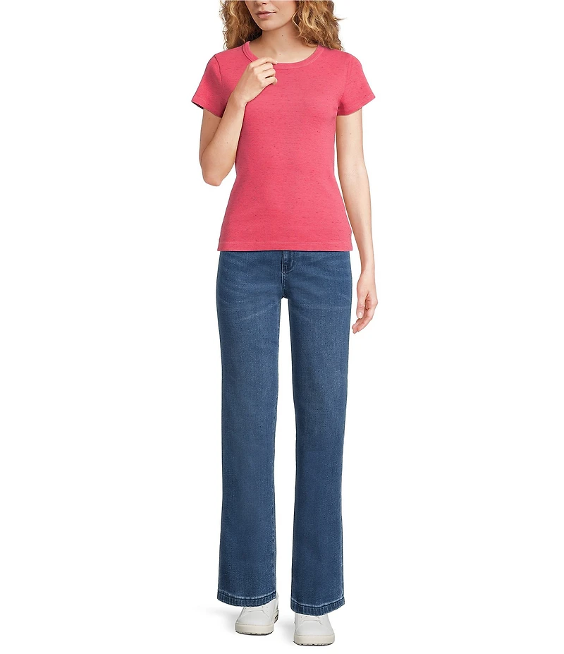 NIC + ZOE Speckled Knit Crew Neck Short Sleeve Tee