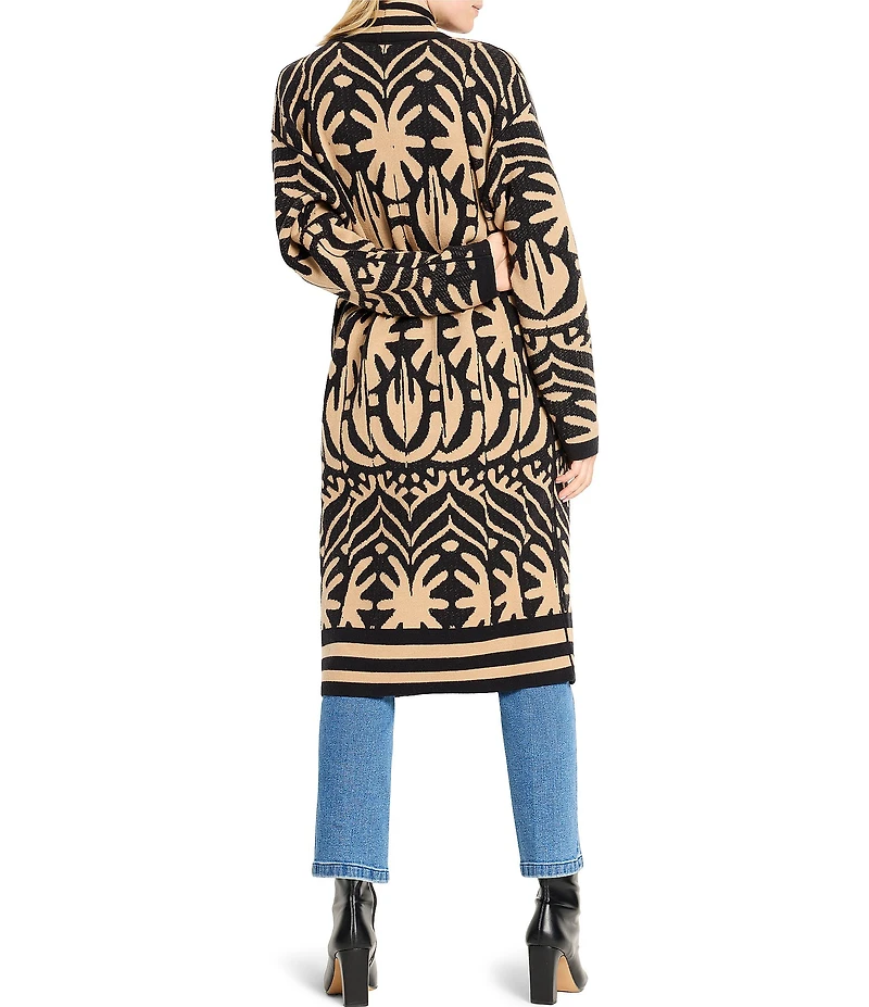 NIC + ZOE Statement Knit Open Front Shawl Collar Long Sleeve Jacket