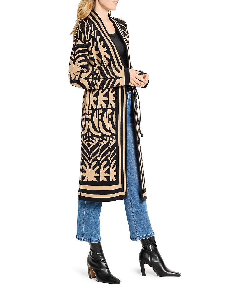 NIC + ZOE Statement Knit Open Front Shawl Collar Long Sleeve Jacket