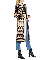 NIC + ZOE Statement Knit Open Front Shawl Collar Long Sleeve Jacket