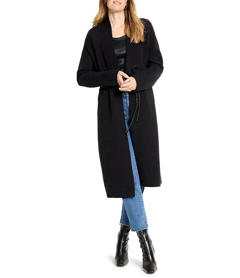 NIC + ZOE Statement Knit Open Front Shawl Collar Long Sleeve Jacket