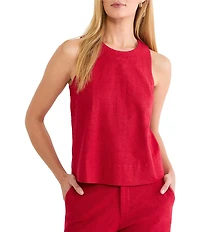 NIC + ZOE Stretch Linen Crew Neck Sleeveless Pop On Tank