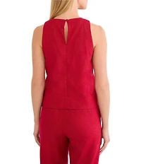 NIC + ZOE Stretch Linen Crew Neck Sleeveless Pop On Tank