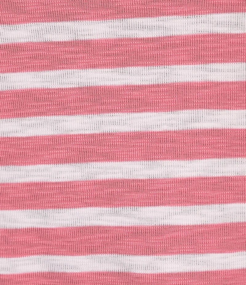 NIC + ZOE Stripe Knit Boat Neck 3/4 Sleeve Tee