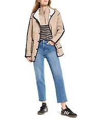 NIC + ZOE Stripe Knit Quarter-Zip Mock Neck Long Sleeve Sweater