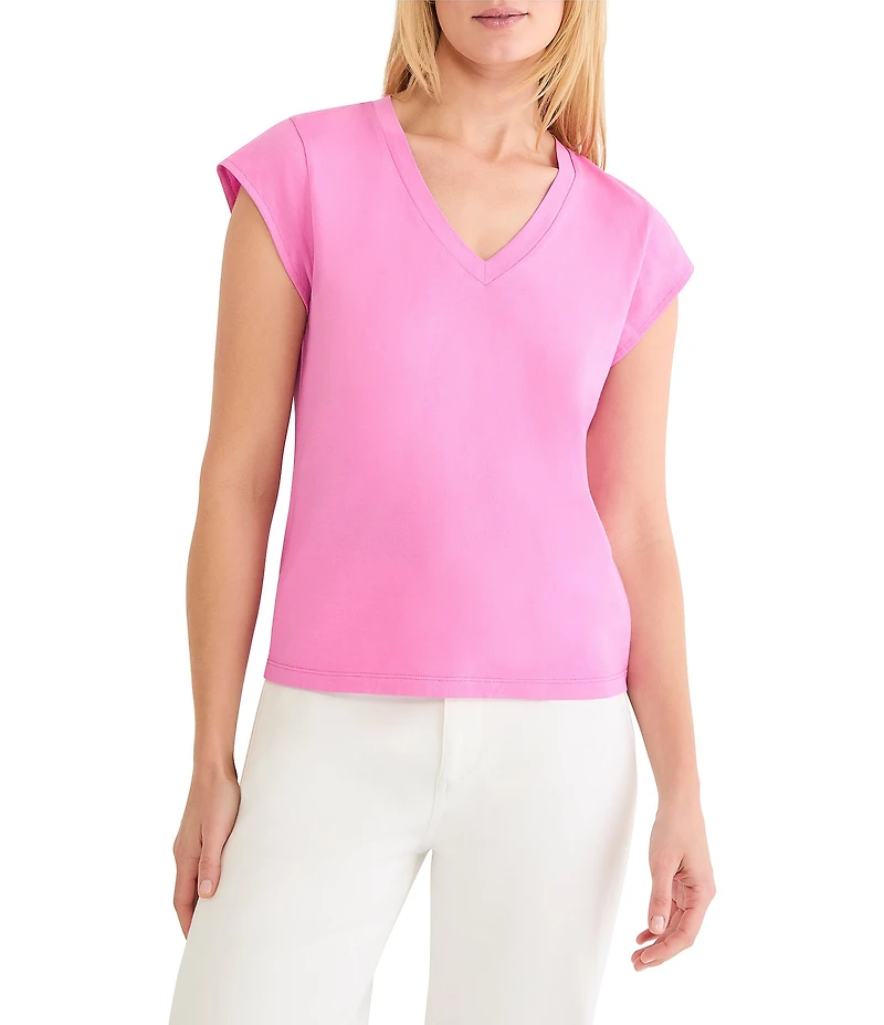 NIC + ZOE V-Neck Cap Sleeve Tee
