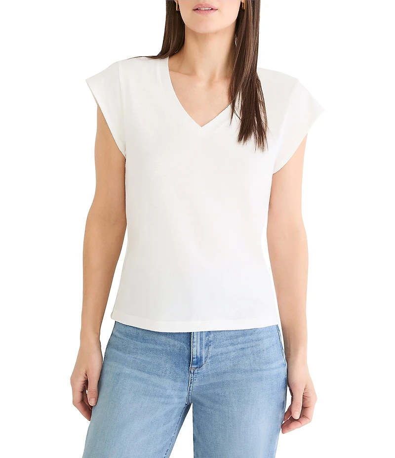 NIC + ZOE V-Neck Cap Sleeve Tee