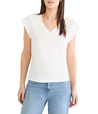 NIC + ZOE V-Neck Cap Sleeve Tee