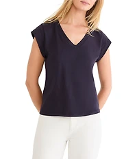NIC + ZOE V-Neck Cap Sleeve Tee