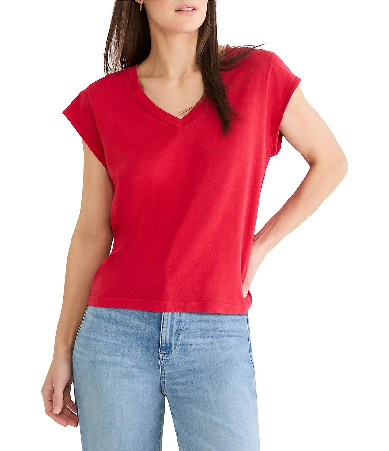 NIC + ZOE V-Neck Cap Sleeve Tee