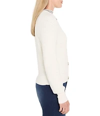 NIC + ZOE Waffle Knit Round Neck Long Sleeve Cardigan