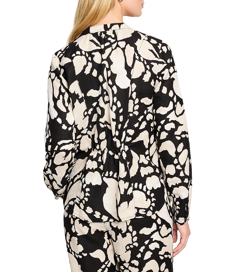 NIC + ZOE Woven Evening Petal V-Neck Long Sleeve Shirt