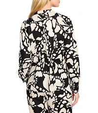 NIC + ZOE Woven Evening Petal V-Neck Long Sleeve Shirt