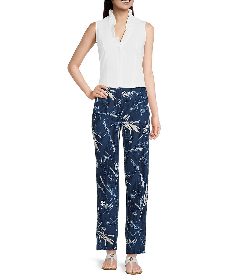 NIC + ZOE Woven Ruffled V-Neck Sleeveless Around Tank Top