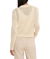Nic + Zoe Zip-Front Long Sleeve Mesh Cardigan
