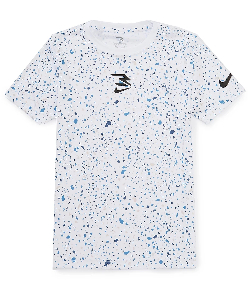 3BRAND by Russell Wilson Big Boys Short Sleeve Large Splatter Dri-Fit T-Shirt