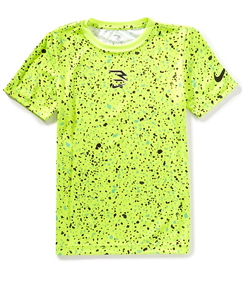 3BRAND by Russell Wilson Big Boys Short Sleeve Large Splatter Dri-Fit T-Shirt