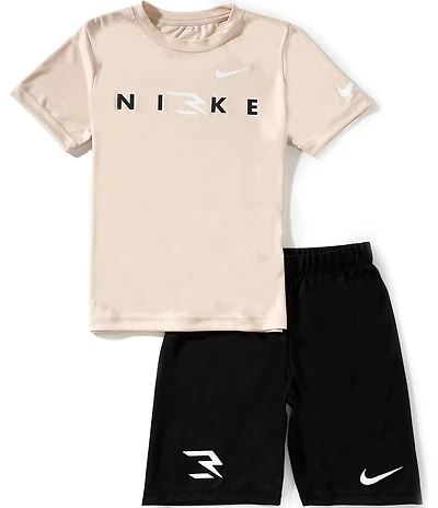 3BRAND by Russell Wilson Big Boys Short Sleeve Wordmark T-Shirt & Shorts Set