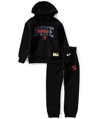 Nike 3BRAND by Russell Wilson Big Boys Long-Sleeve Fired Up Fleece Hoodie & Matching Jogger Pant Set