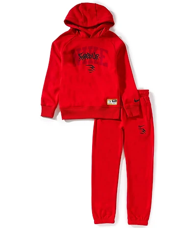 Nike 3BRAND by Russell Wilson Big Boys Long-Sleeve Fired Up Fleece Hoodie & Matching Jogger Pant Set