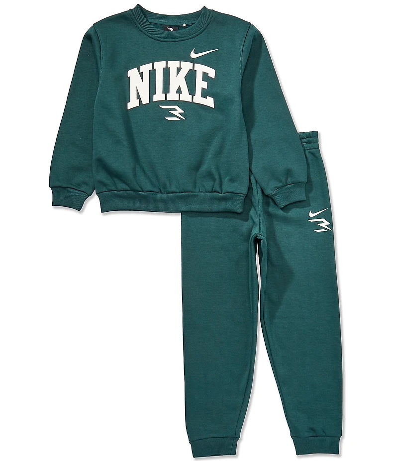 Nike 3BRAND by Russell Wilson Little/Big Boys Long-Sleeve Arched Wordmark Fleece Sweatshirt & Matching Jogger Pants Set
