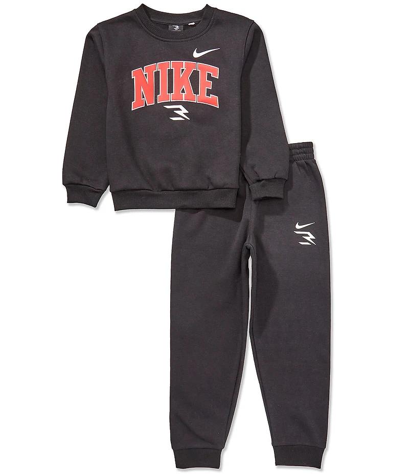 Nike 3BRAND by Russell Wilson Little/Big Boys Long-Sleeve Arched Wordmark Fleece Sweatshirt & Matching Jogger Pants Set