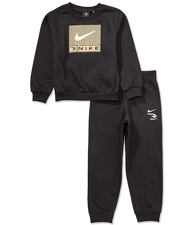 Nike 3BRAND by Russell Wilson Little/Big Boys Long-Sleeve Logo Fleece Sweatshirt & Jogger Pants Set