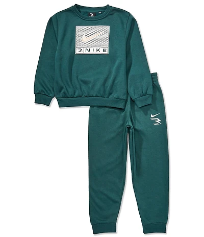 Nike 3BRAND by Russell Wilson Little/Big Boys Long-Sleeve Logo Fleece Sweatshirt & Jogger Pants Set