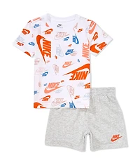 Nike Baby Boys Nike Logo AOP Short Sleeve T-Shirt & Shorts Set