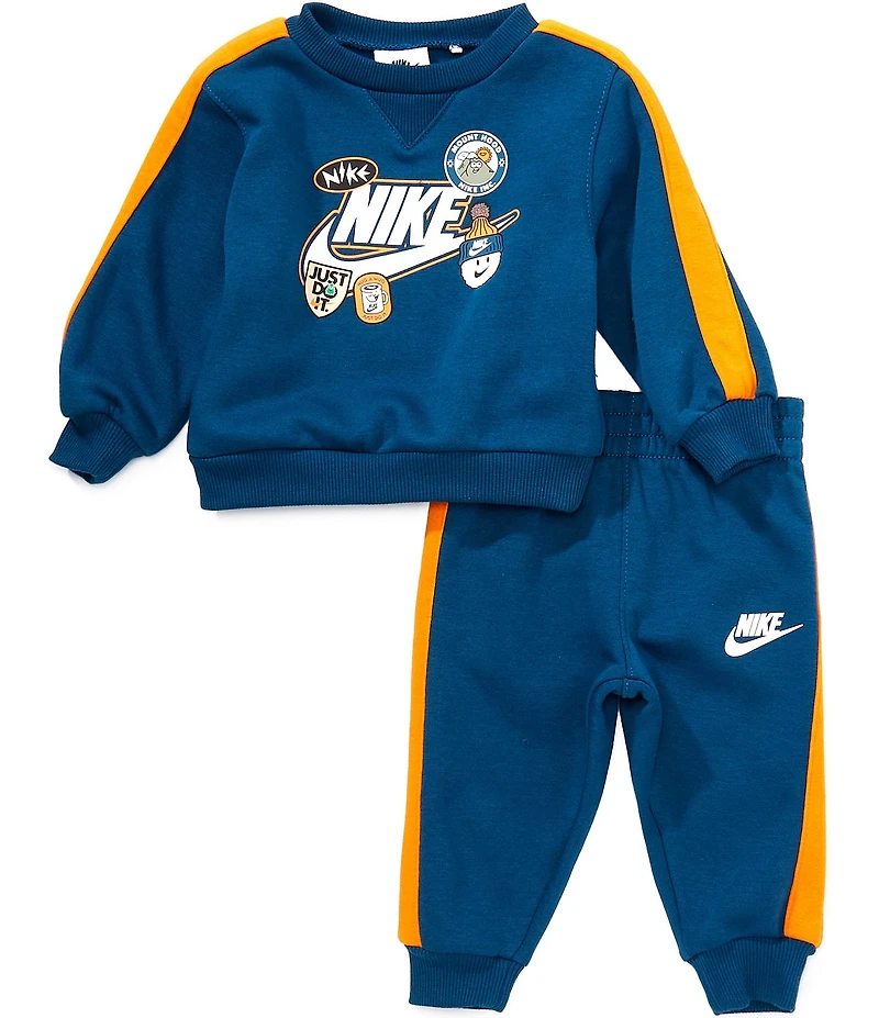 Nike Baby Boys Crewneck Pullover Hoodie And Jogger Pants 2-Piece Set