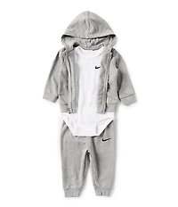 Nike Baby Boys Long-Sleeve French Terry Hooded Jacket, French Terry Jogger Pants & Jersey-Knit Bodysuit Set