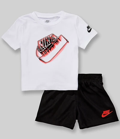 Nike Baby Boys Short Sleeve Block Swoosh And Shorts Set