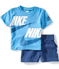 Nike Baby Boys Short Sleeve Logo Jersey T-Shirt & French Terry Shorts Set