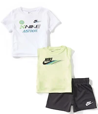 Nike Baby Boys Short Sleeve Ribbed Crewneck Victory Lap Tee & Tank & Shorts 3-Piece Set
