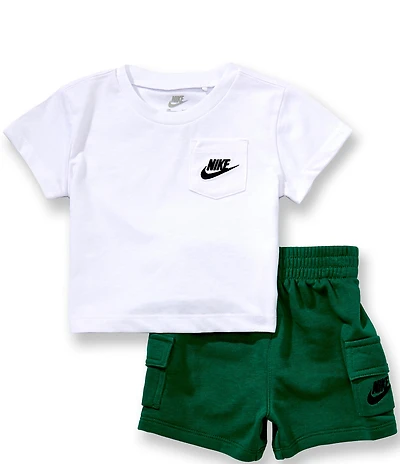 Nike Baby Boys Short Sleeve Sportswear Pocket Tee & French Terry Shorts 2-Piece Set