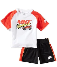 Nike Baby Boys Short Sleeve Victory Lap Graphic Tee & Pull-On Shorts 2-Piece Set