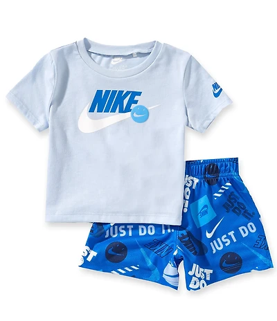 Nike Baby Boys Short Sleeve Zone 2 T-Shirt & Mixed-Media-Logo Shorts Set