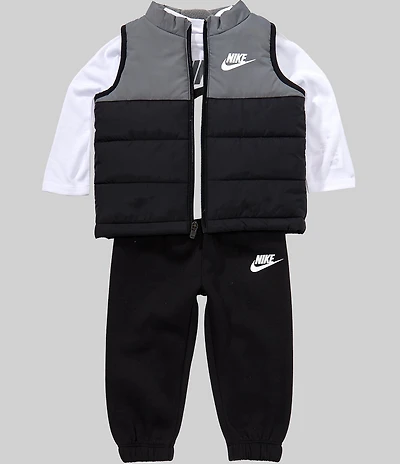 Nike Baby Boys Sleeveless Vest & T-Shirt With Jogger Pants 3-Piece Set