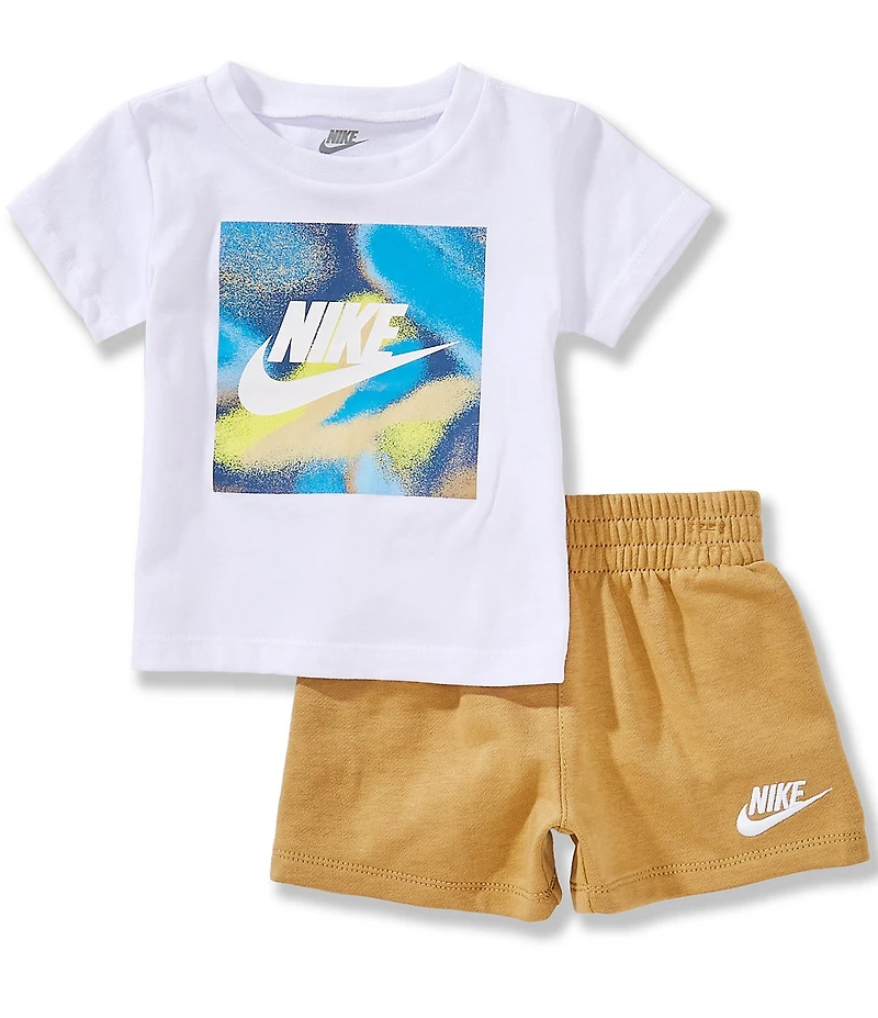 Nike Baby Boys Short Sleeve Club Express T-Shirt & Coordinating Printed Shorts Set