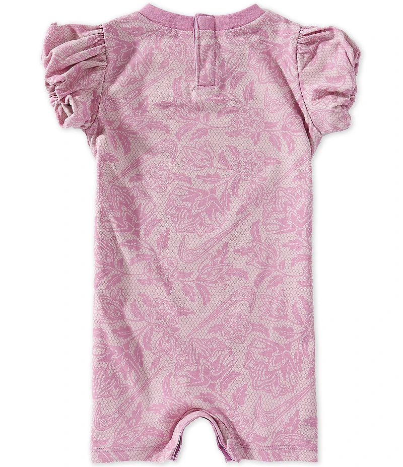 Nike Baby Girls Cotton Printed Short Puff Sleeve Lace It Up Shortall