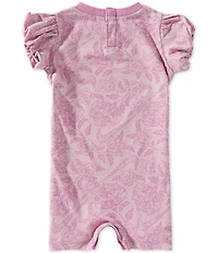 Nike Baby Girls Cotton Printed Short Puff Sleeve Lace It Up Shortall