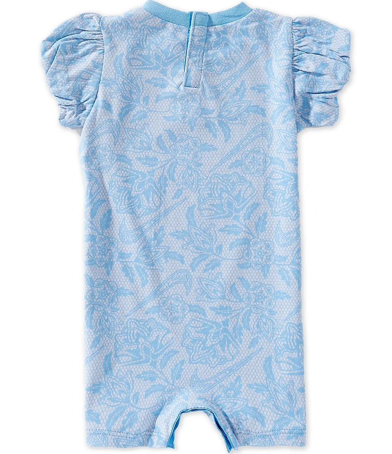 Nike Baby Girls Cotton Printed Short Puff Sleeve Lace It Up Shortall