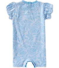 Nike Baby Girls Cotton Printed Short Puff Sleeve Lace It Up Shortall